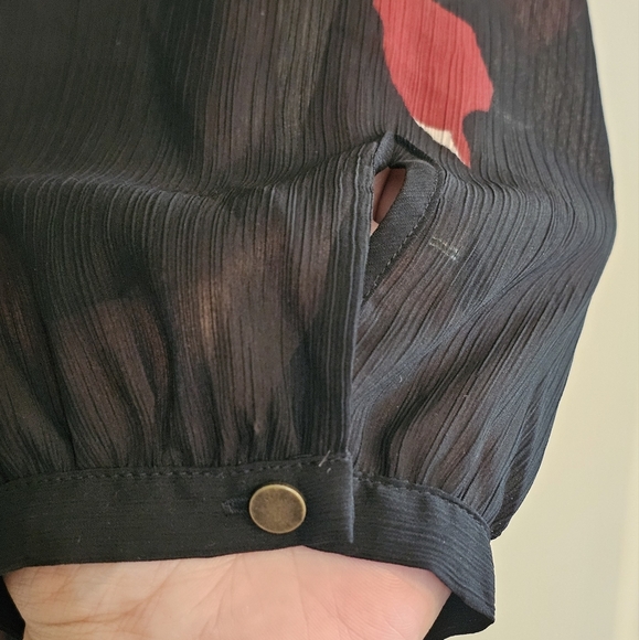 Madewell Tie Front 3/4 Sleeve Mini Dress Drifting Flowers Women's Sz 0 - Picture 4 of 14